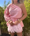 Combi-short Victoire rose 